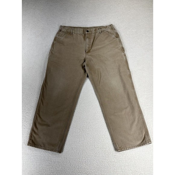 Carhartt B11 CML Dungaree Fit Men's Size 40 Brown Work Wear Heavy Duty Pants - Picture 1 of 8